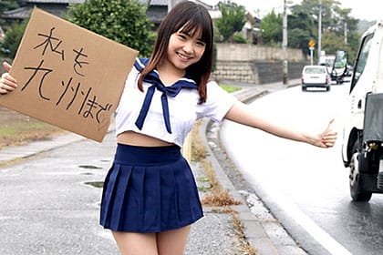 【初裏】所持金ゼロで目指せ九州！ 102センチHカップの爆乳ヒッチハイク！ 持田美琴